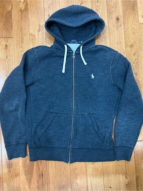 Vintage Polo Ralph Lauren Grey Zip-Up Hoodie